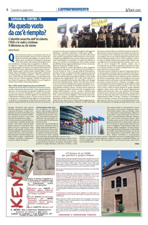 Ma questo vuoto da cos è riempito